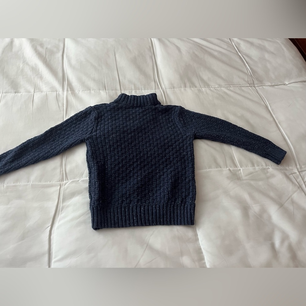 Cat & Jack Kid’s Textured Navy Crewneck Sweater - Picture 2 of 4